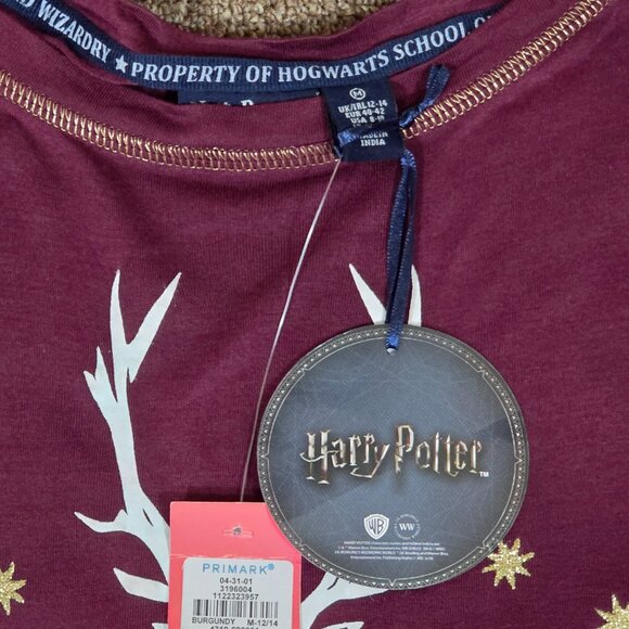 Harry Potter Heading Home to Hogwarts Nightie Night Dress Burgundy Sz Medium-NWT - Picture 3 of 8